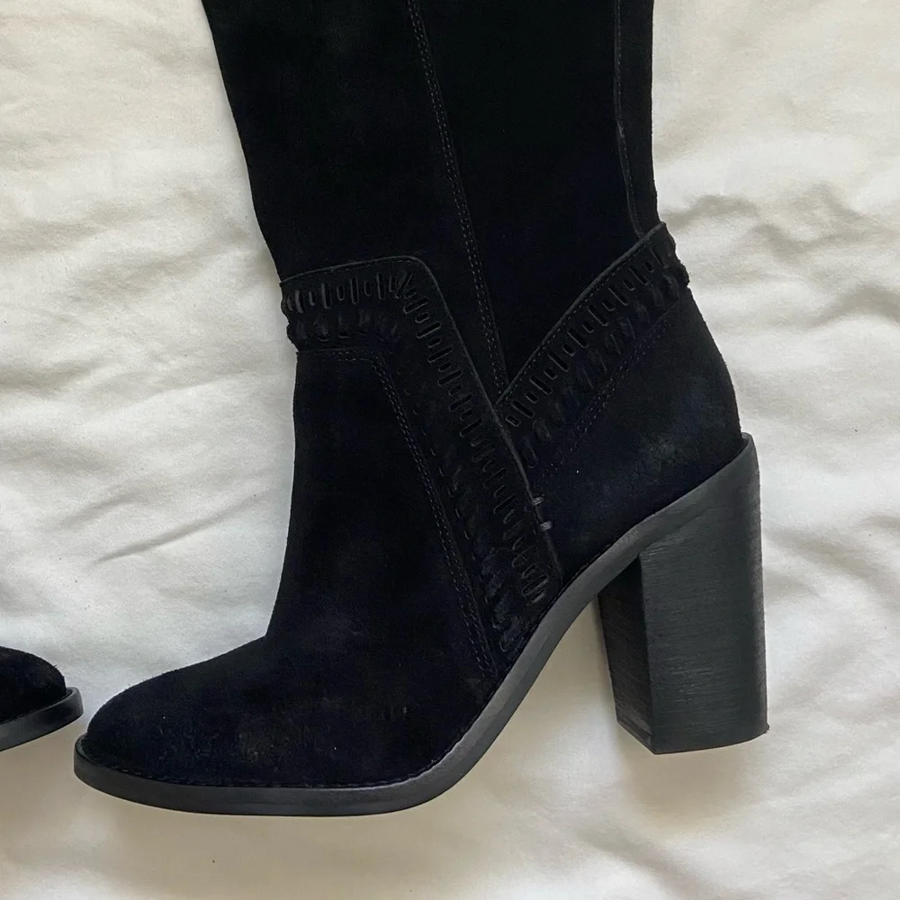 Vince Camuto Madolee Black Suede Over the Knee Boot